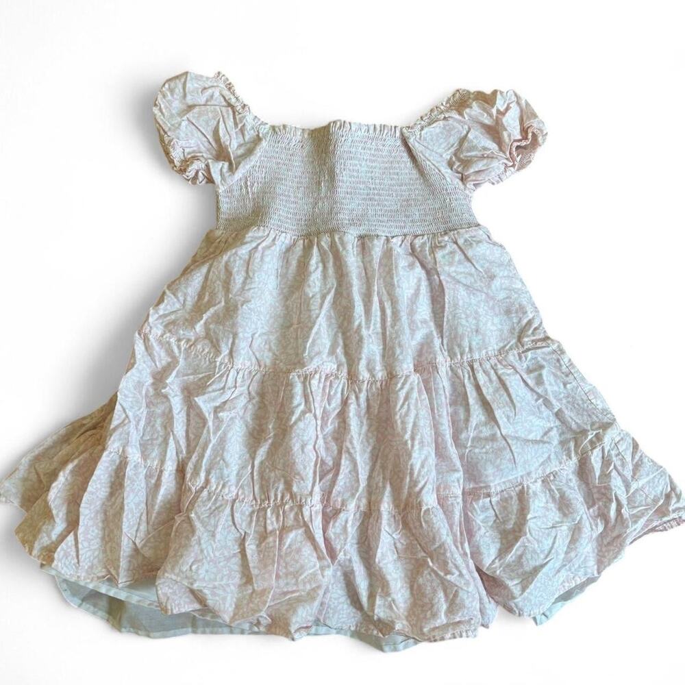 Joie Little Girl’s Pink and White Floral Dress 7 Cotton